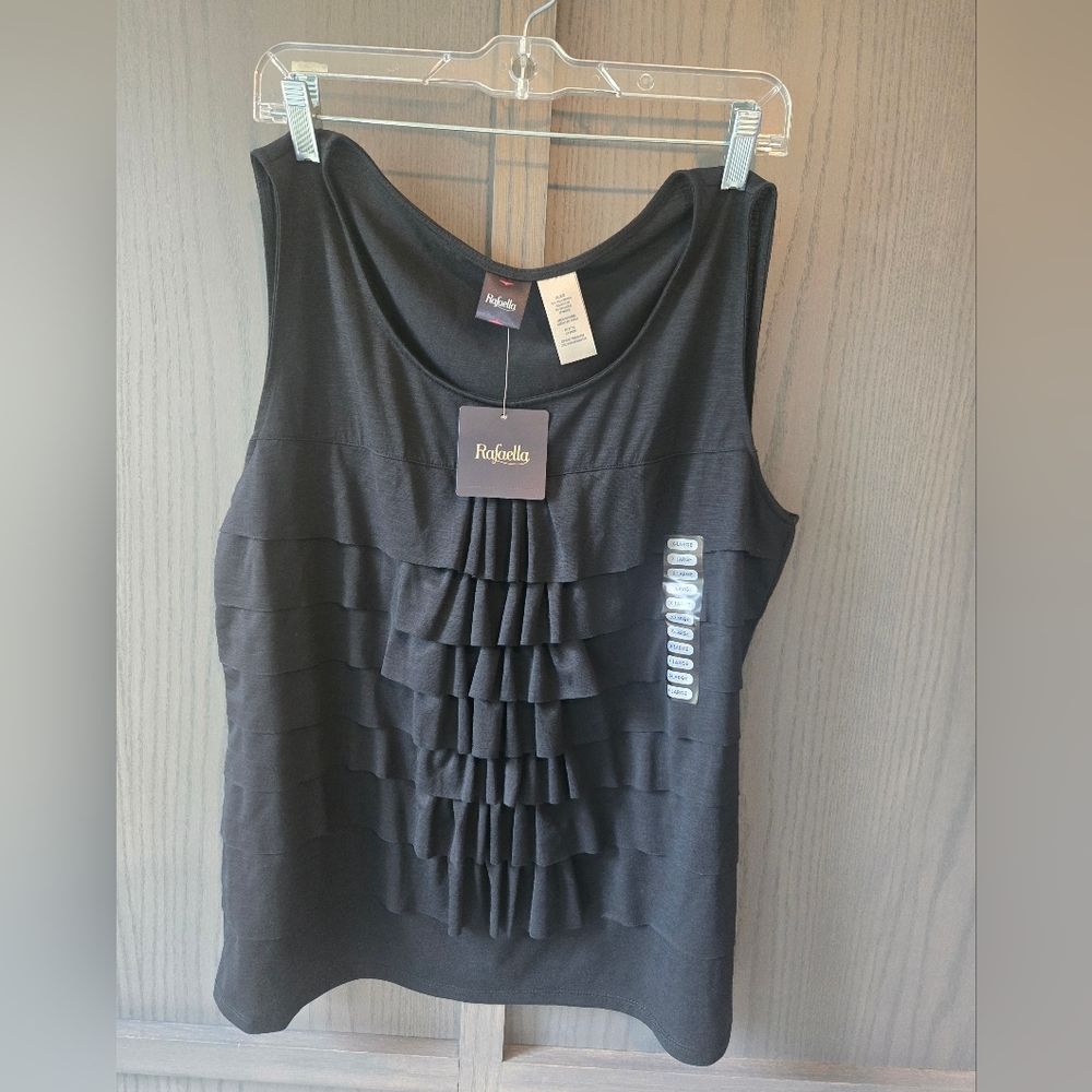 Rafaella Gray Ruffled Tank Top